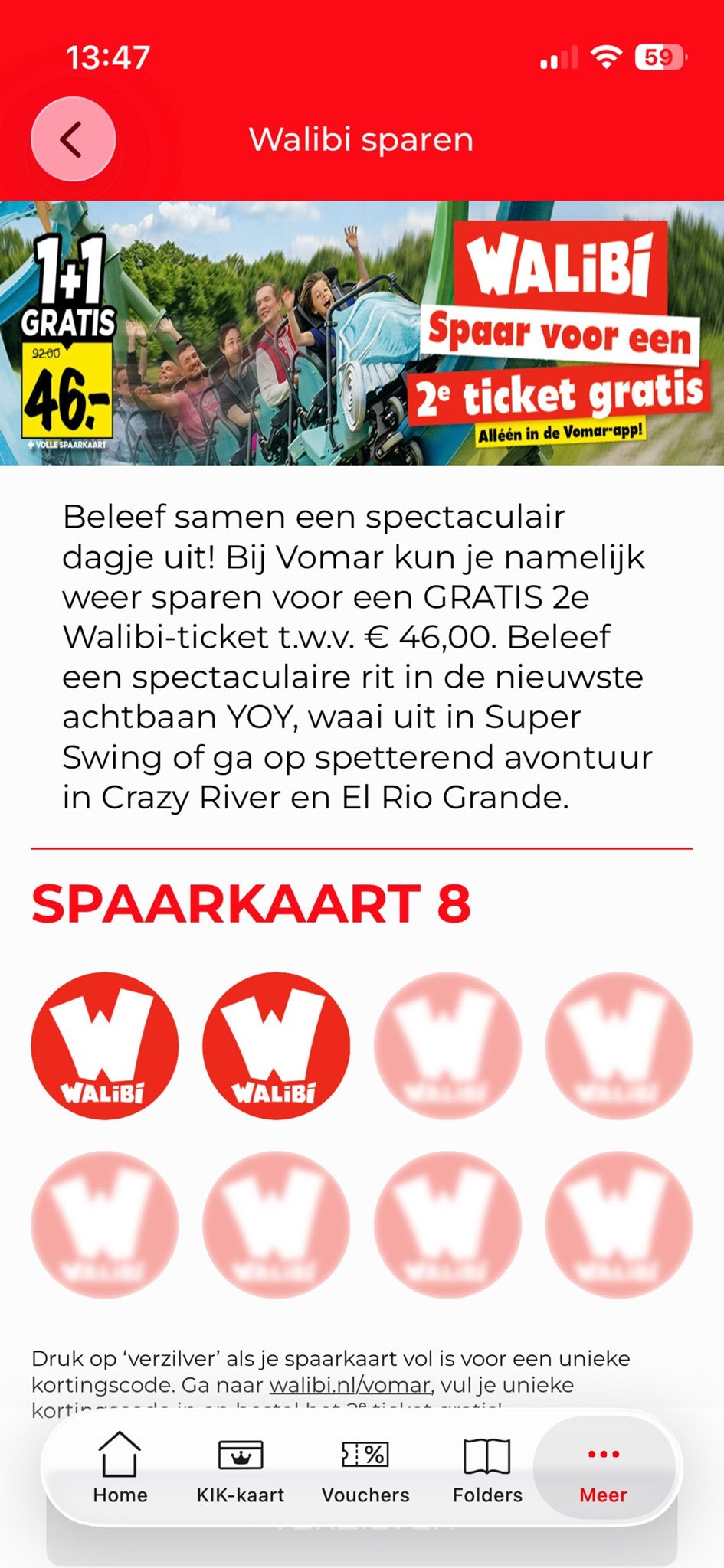 Walibi, Tickets en Kaartjes, Recreatie | Pretparken en Attractieparken, Twee personen, Ticket of Toegangskaart