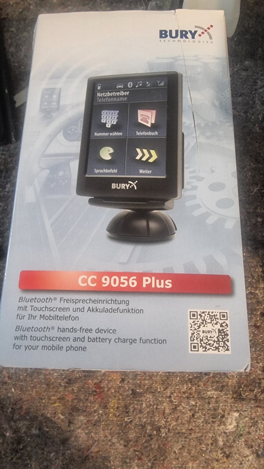 BURY CC 9056 Plus Bluetooth Carkit met Touchscreen, Telecommunicatie, Carkits, Ophalen of Verzenden, Gebruikt, Inbouw, Complete carkit
