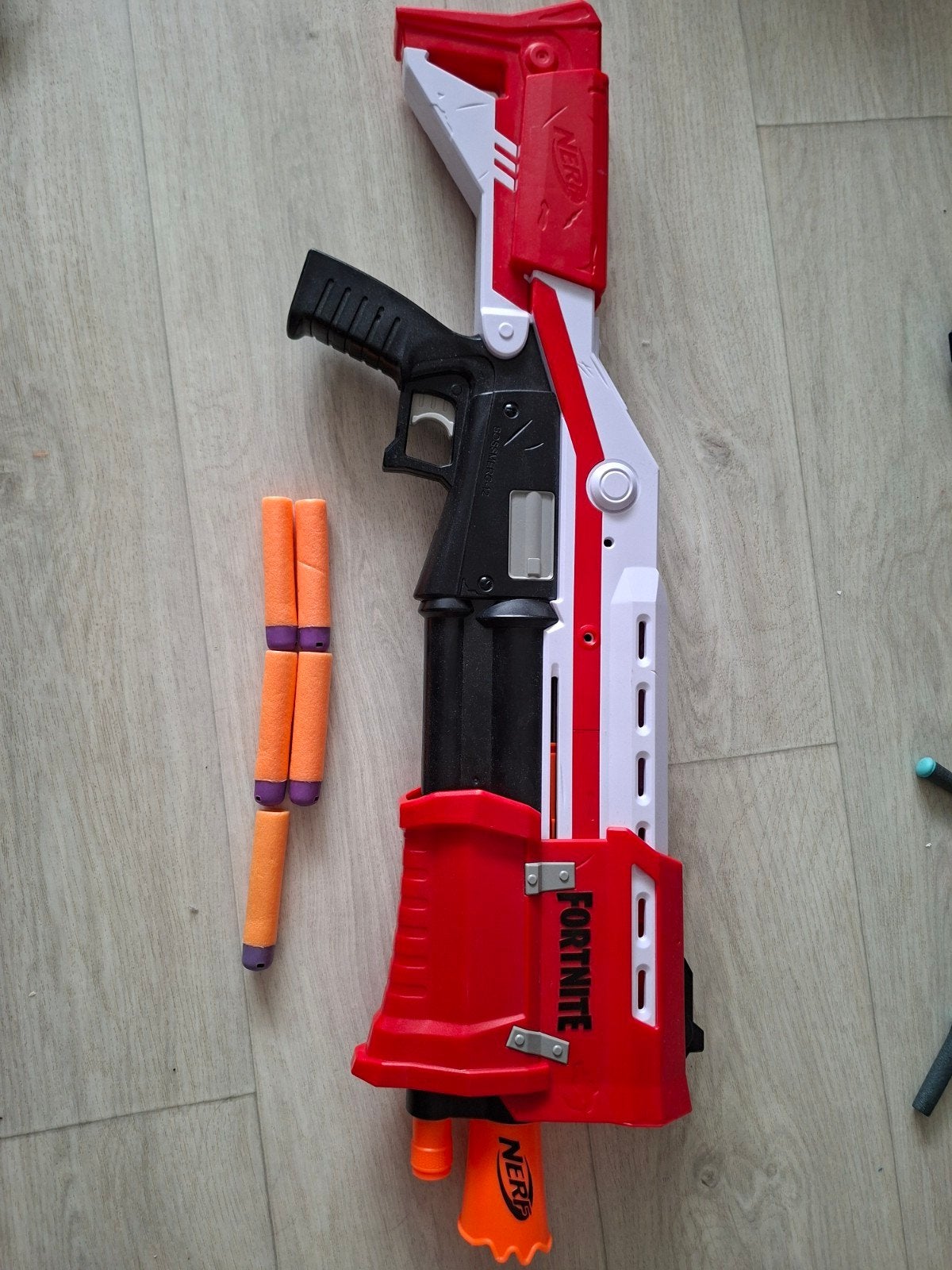 Nerf Fortnite Shotgun met 5 pijlen - Rood, Ophalen, Zo goed als nieuw