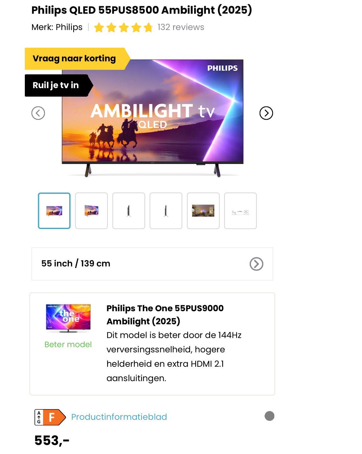 Philips 55 inch qled nieuw in doos, Philips, Nieuw, 120 Hz, Ophalen of Verzenden