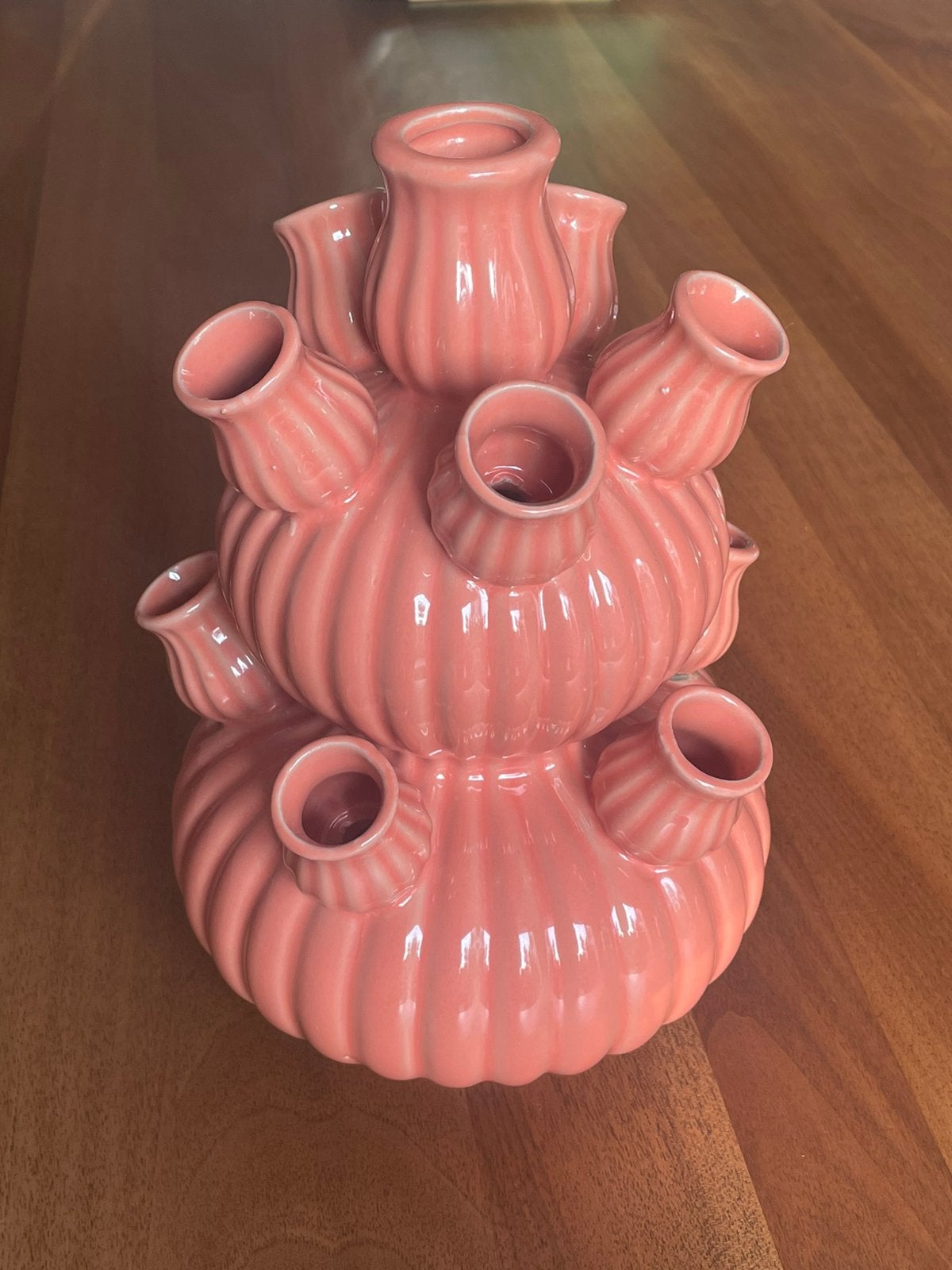 Moderne tulpenvaas oud roze, Huis en Inrichting, Ophalen, Zo goed als nieuw, Roze