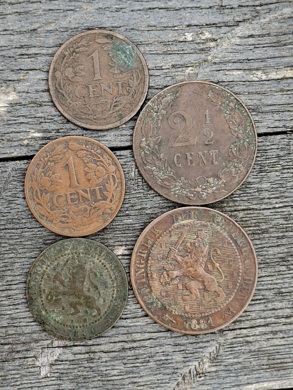 Nederlandse leeuwencenten 1880-1929, Ophalen of Verzenden, Koning Willem III, 1 cent, Setje