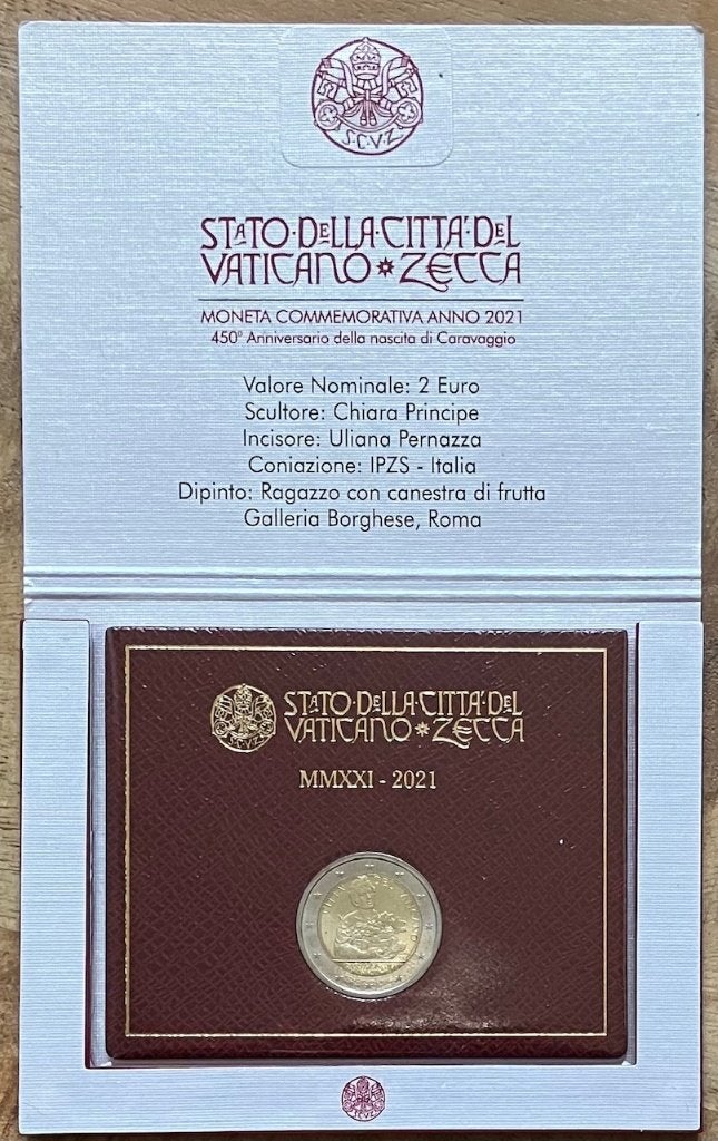 2 euro 2019 Vaticaan - Caravaggio, Ophalen, Vaticaanstad, 2 euro, Losse munt