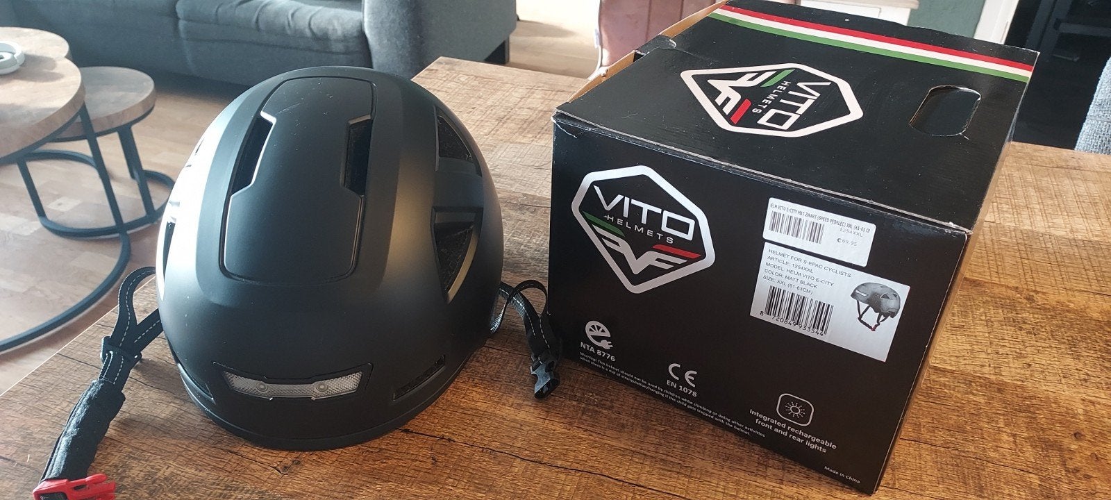 Vito E-City Fietshelm Mat Zwart XXL (61-63cm), Fietsen en Brommers, Fietsaccessoires | Fietshelmen, Ophalen, Gebruikt, VITO, XL