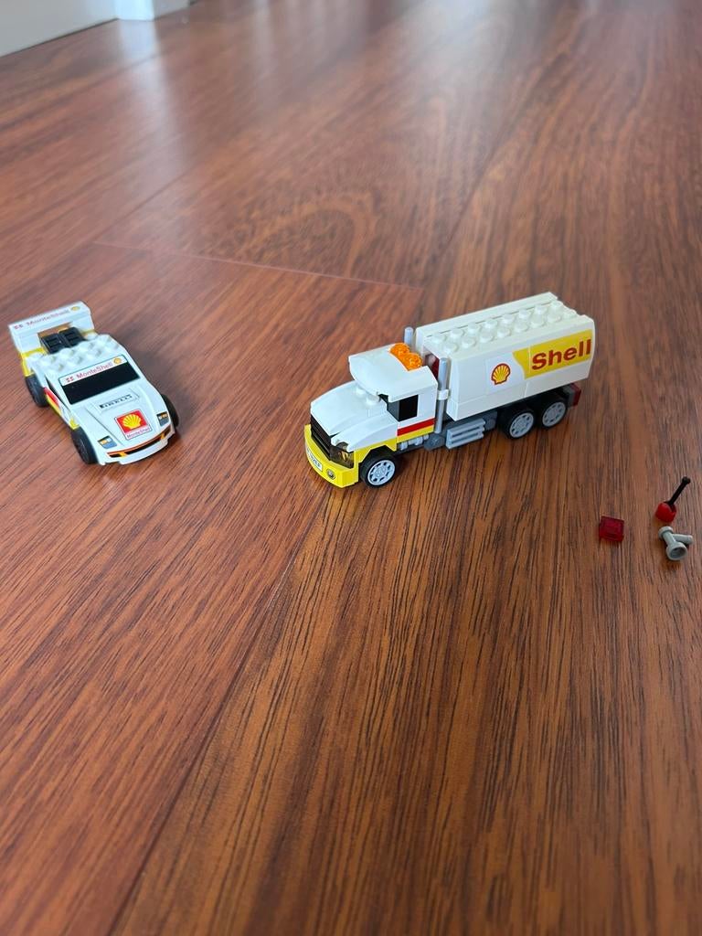 Lego sets 40196 + 30192, shell vrachtwagen en shell Ferrari., Overige thema's, Compleet, Lego, Ophalen of Verzenden