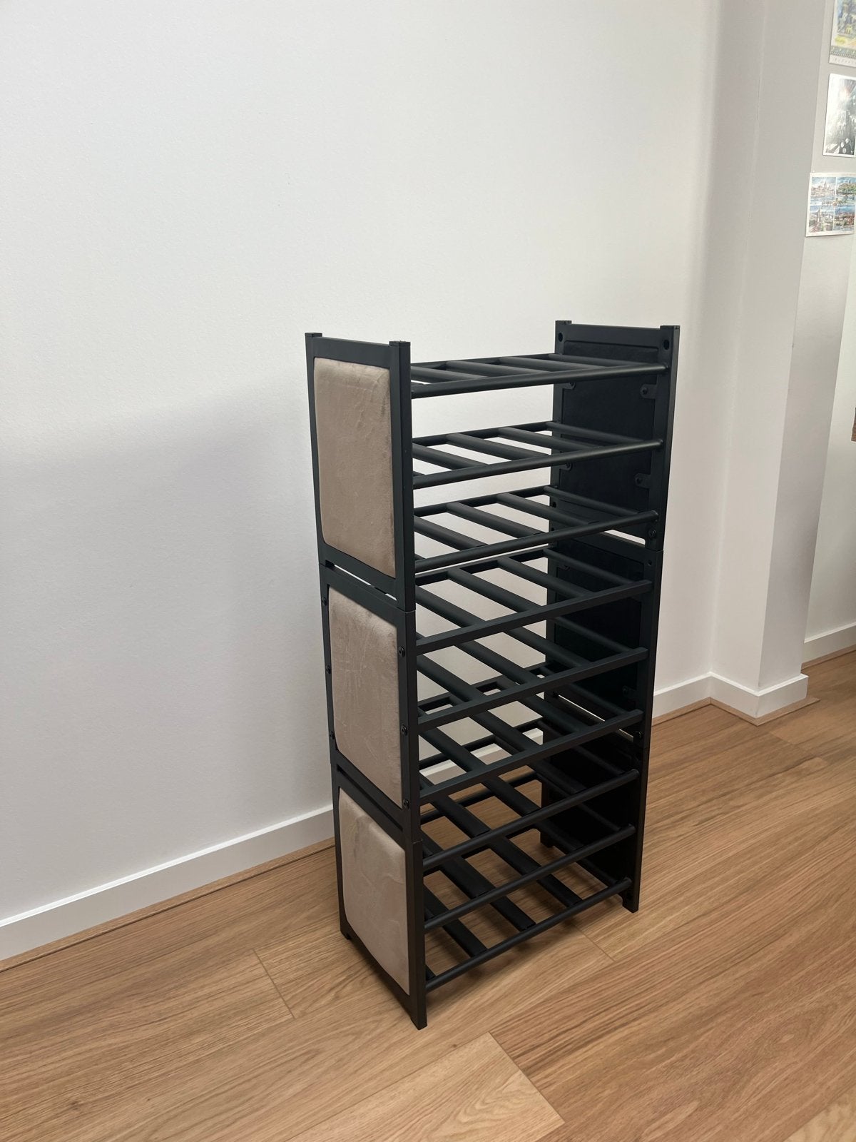 Luxe modulair wijnrek zwart met beige details, Ophalen, Zo goed als nieuw, 25 flessen of meer, 75 – 100