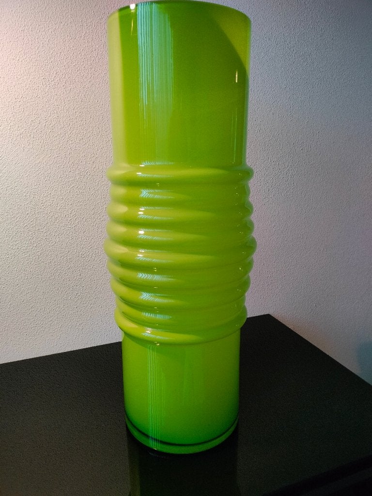 2 x Sculpturale Vaas HEMA Vloervaas Groen Limoen Lemon 2004, Ophalen of Verzenden