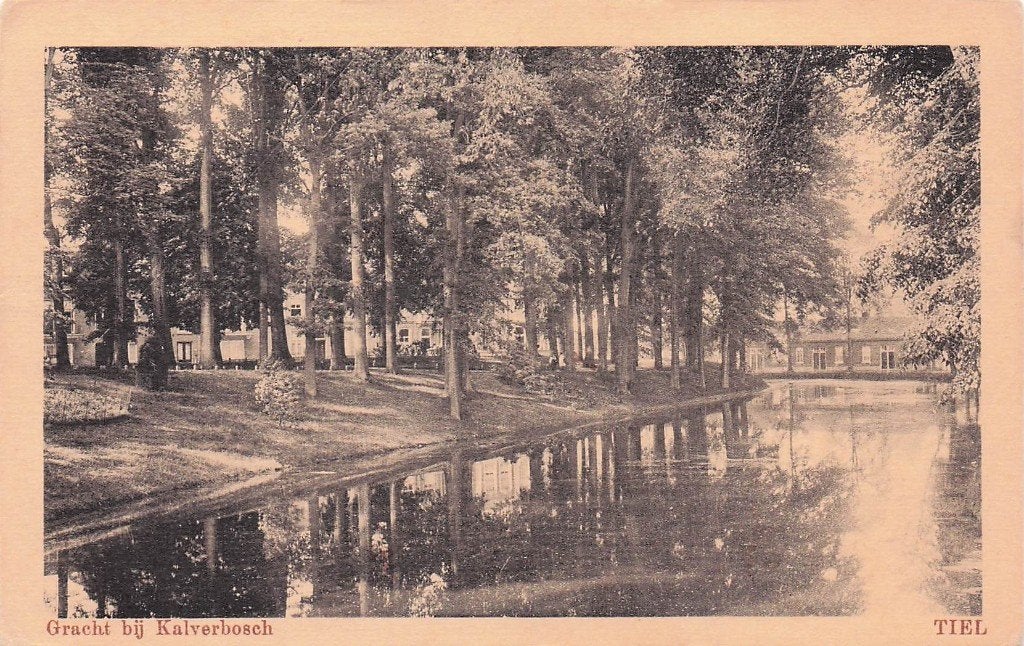 Tiel - Gezicht bij Kalverbosch (gel. rond 1930?), Ophalen of Verzenden, 1920 tot 1940, Gelopen, Gelderland