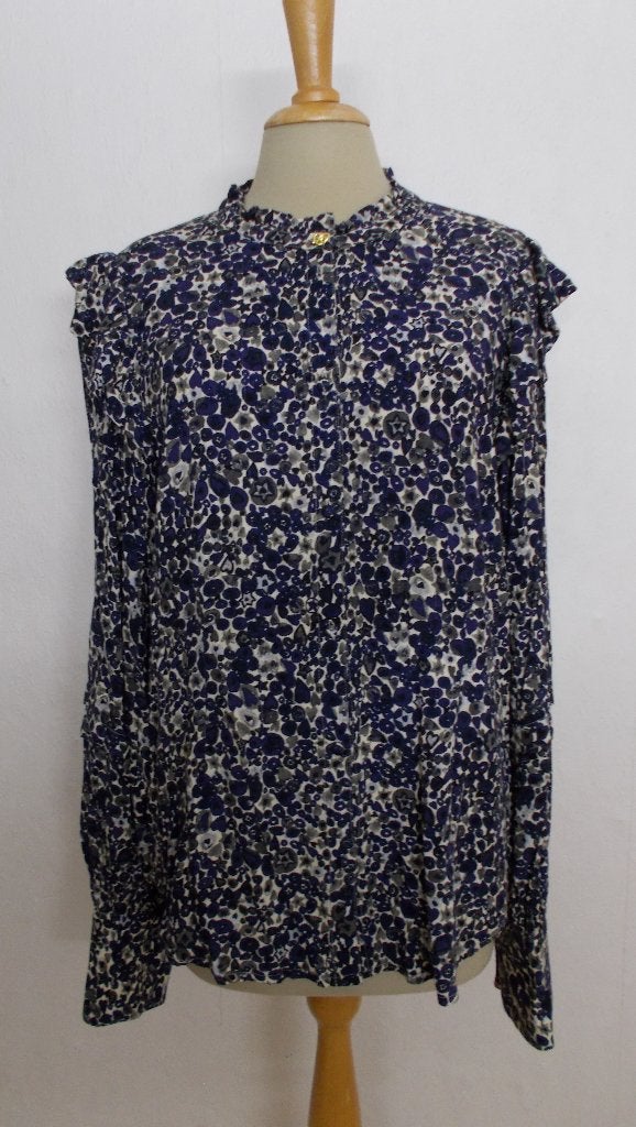 Blauwe bloemetjes print blouse van Fabienne Chapot! 40, Verzenden, Zo goed als nieuw, Maat 38/40 (M), Blauw