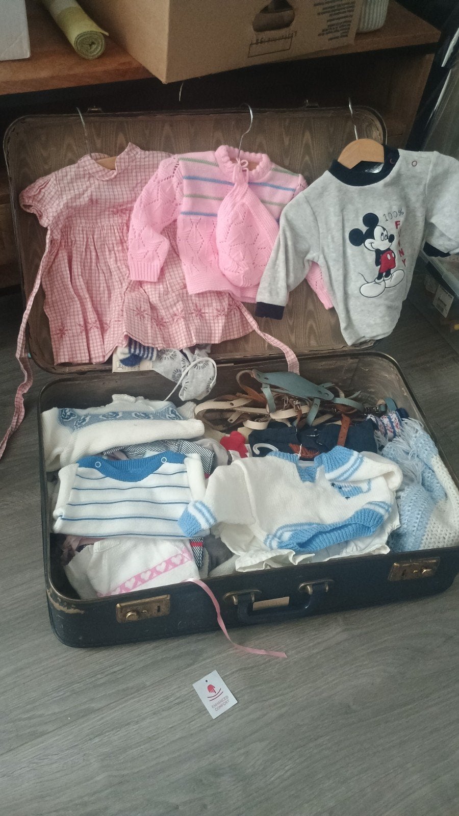 Vintage babykleding - 4 koffers vol met unieke items, Ophalen, Gebruikt, Diverse, Jongetje of Meisje
