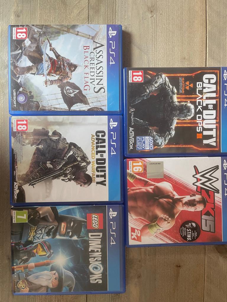 5 PS4 games: Call of Duty, Assassin's Creed, LEGO, W2K15, Ophalen of Verzenden, Zo goed als nieuw