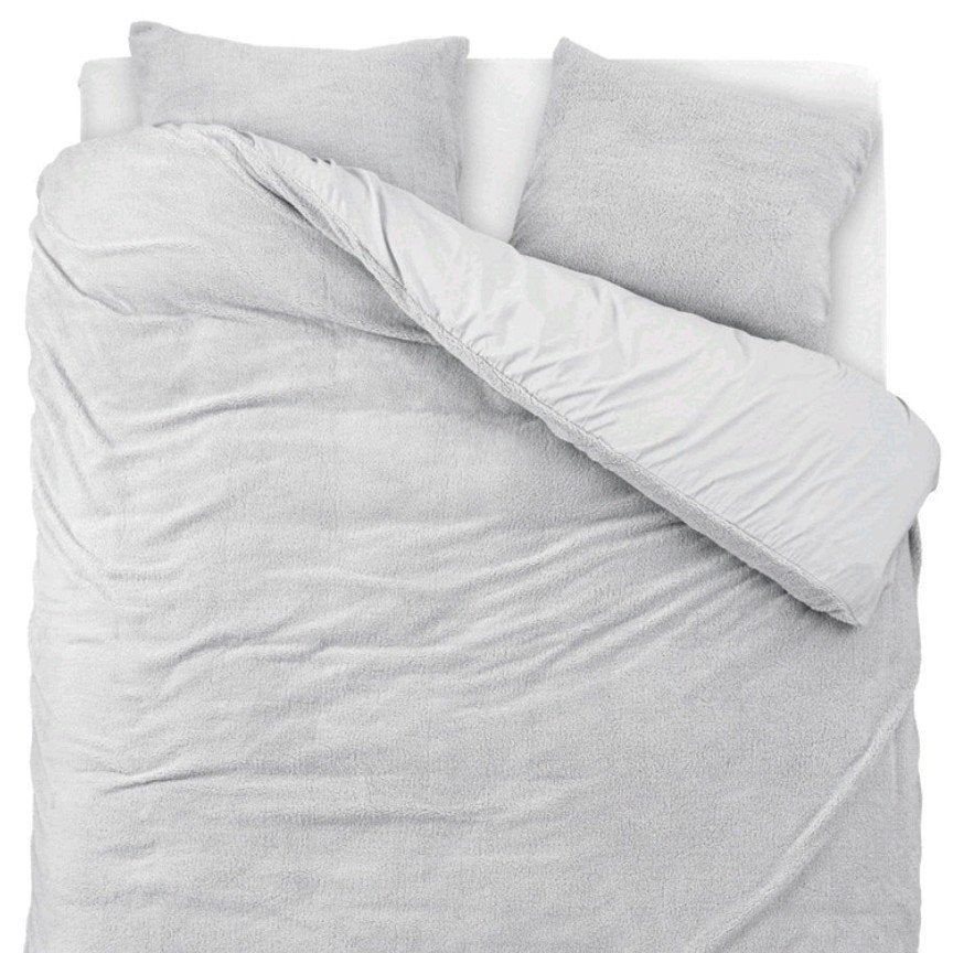 Sleeptime Teddy Dekbedovertrek Lichtgrijs 200x200/220, Anti-allergisch, Dekbedovertrek, Onbekend, Sleeptime