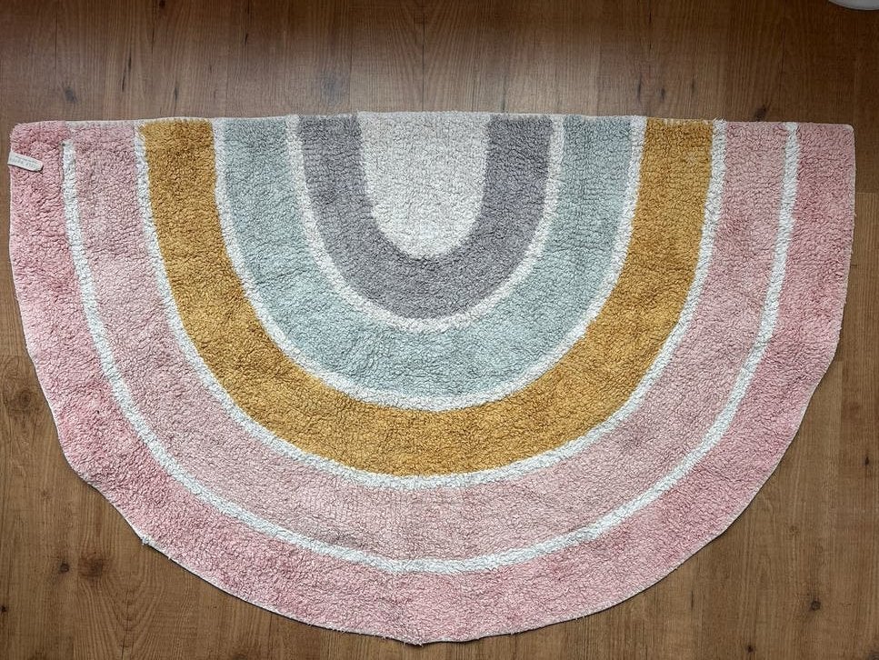 Little Dutch regenboog vloerkleed pastel, Grijs, Zo goed als nieuw, Overige vormen, 50 tot 100 cm
