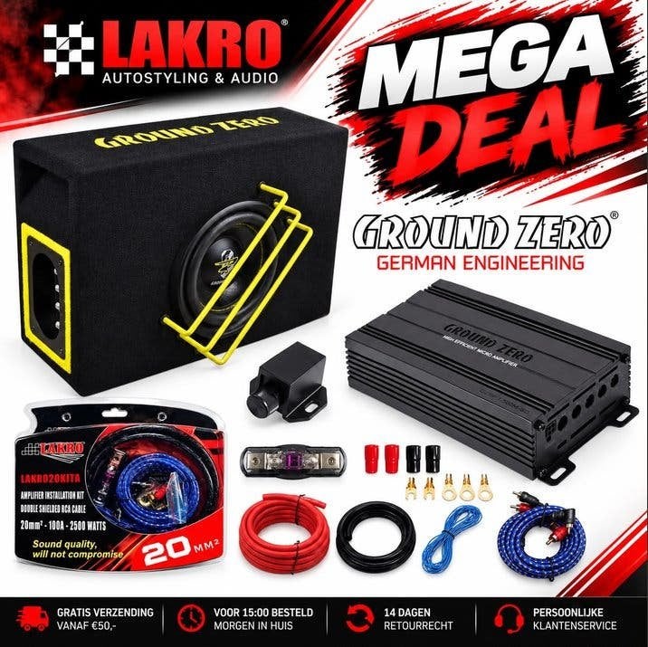 Ground Zero 16SPL-450.1M pack 3 -700watt, Niet ingevuld, Niet ingevuld, Nieuw, Ophalen of Verzenden