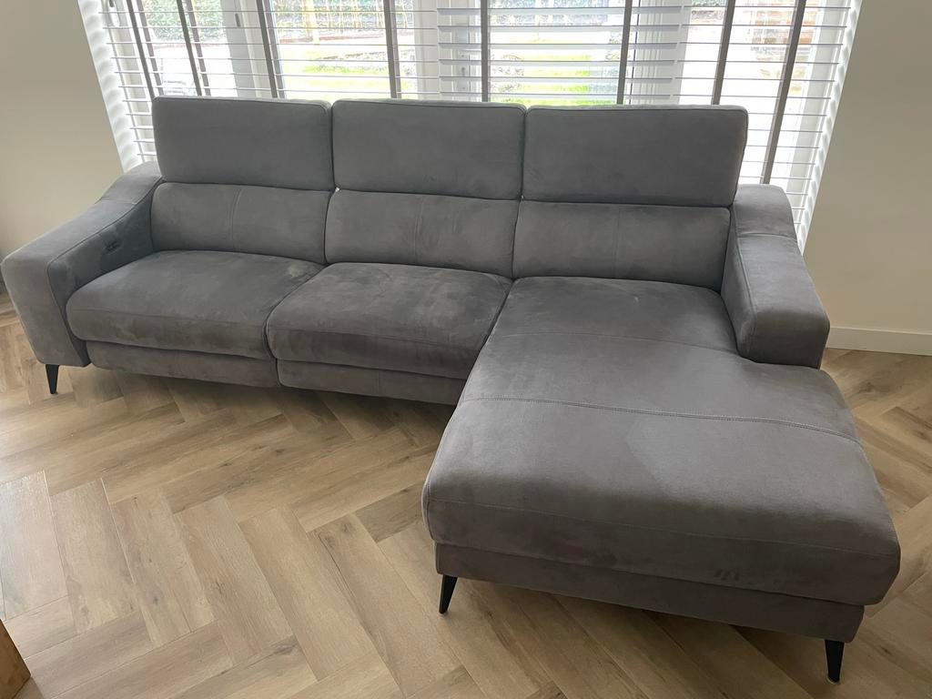 grijze bank met relaxfunctie- in perfecte staat!, Ophalen, 250 tot 300 cm, 100 tot 125 cm, Zo goed als nieuw