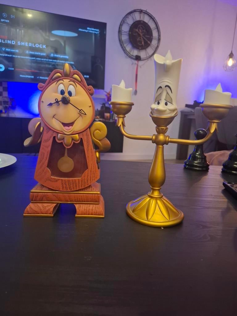 Disney Lumiere & Cogsworth - Werken!, Huis en Inrichting, Woonaccessoires | Kandelaars en Kaarsen, Ophalen, Kunststof, Gebruikt