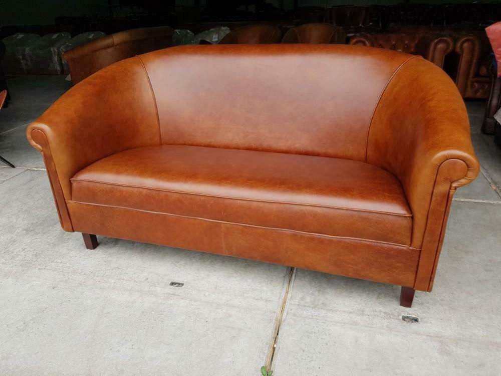 NIEUW BANKSTEL OP MAAT cognac Chesterfield + GRATIS BEZORGD!, Ophalen, Nieuw, Rechte bank, Leer
