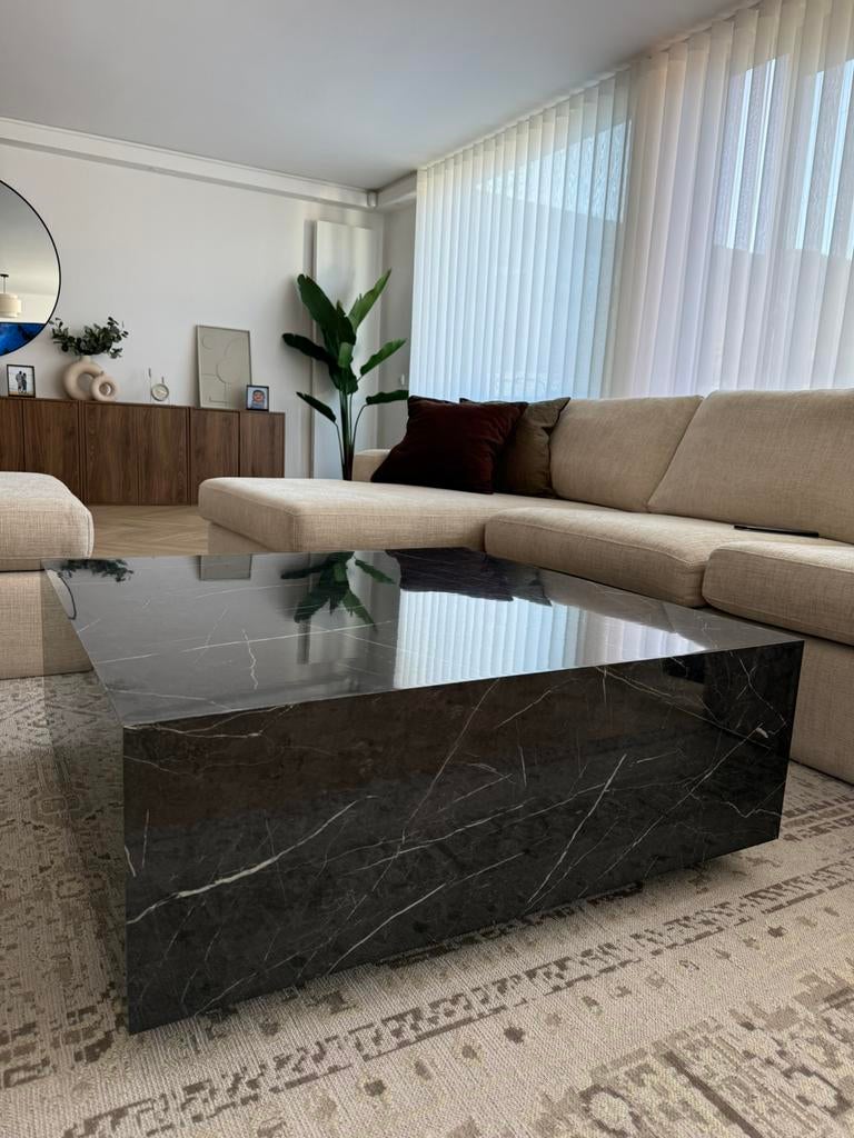 Westwing marmerlook salontafel zwart, Huis en Inrichting, Banken | Complete zithoeken, Zo goed als nieuw, Ophalen