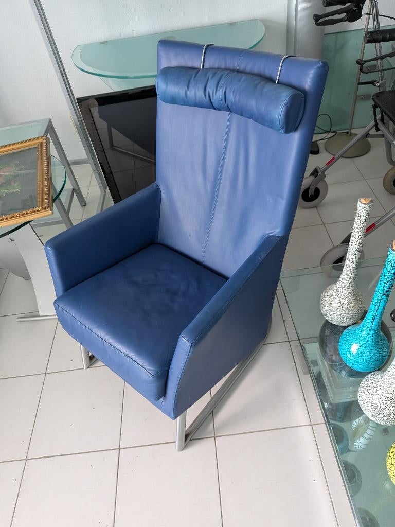 Fauteuil, Huis en Inrichting, Ophalen, Gebruikt, 50 tot 75 cm, Leer