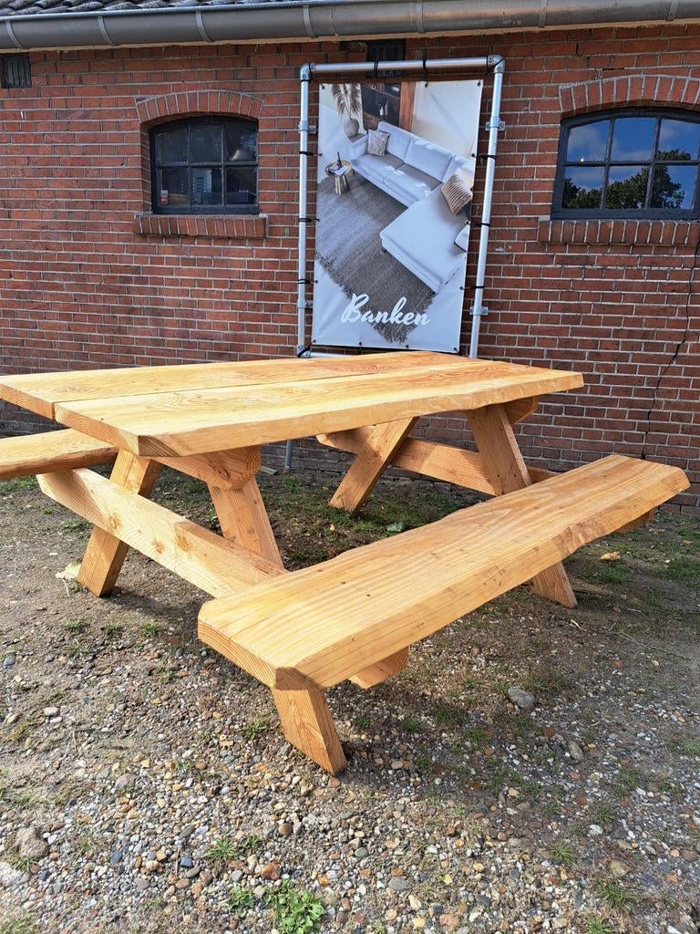 picknick tafel "ACTIE" Douglas, Ophalen of Verzenden, Nieuw, Rechthoekig, Hout