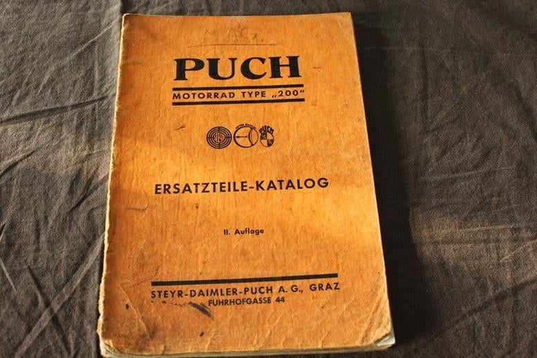 Puch typ 200 1938 motorrad ersatzteil katalog 200cc, Motoren, Handleidingen en Instructieboekjes, Overige merken, Ophalen of Verzenden