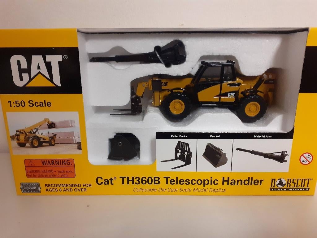 Cat TH360b 1/50 Caterpillar 1:50 Norscot Telescopic handler, Ophalen of Verzenden, Nieuw, Tractor of Landbouw