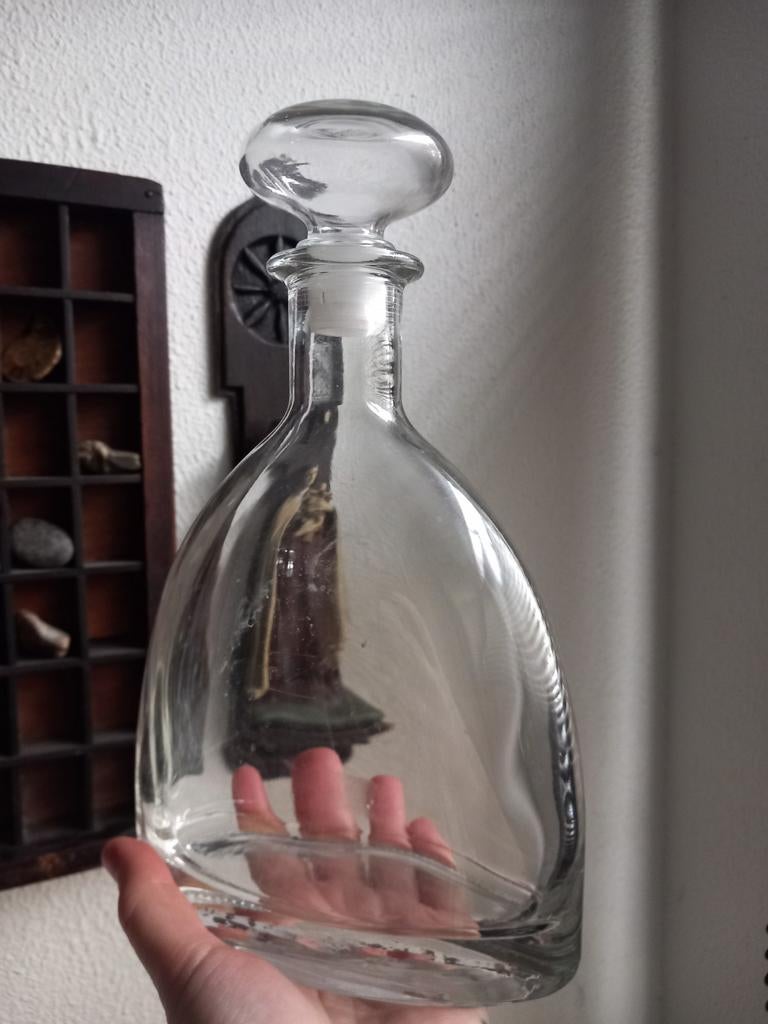 Mooie glazen fles, karaf voor dranken, Verzenden, Zo goed als nieuw
