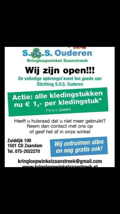 GRATIS HUISONTRUIMING - Stichting S.O.S. Ouderen, Inpakservice, Verhuizen binnen Nederland