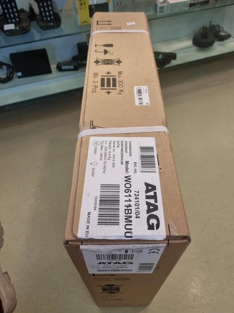 ATAG Afzuigkap Atag WO6111BMUU - Nieuw in doos!, Minder dan 200 m³ per uur, Onderbouw afzuigkap, Motor, Nieuw