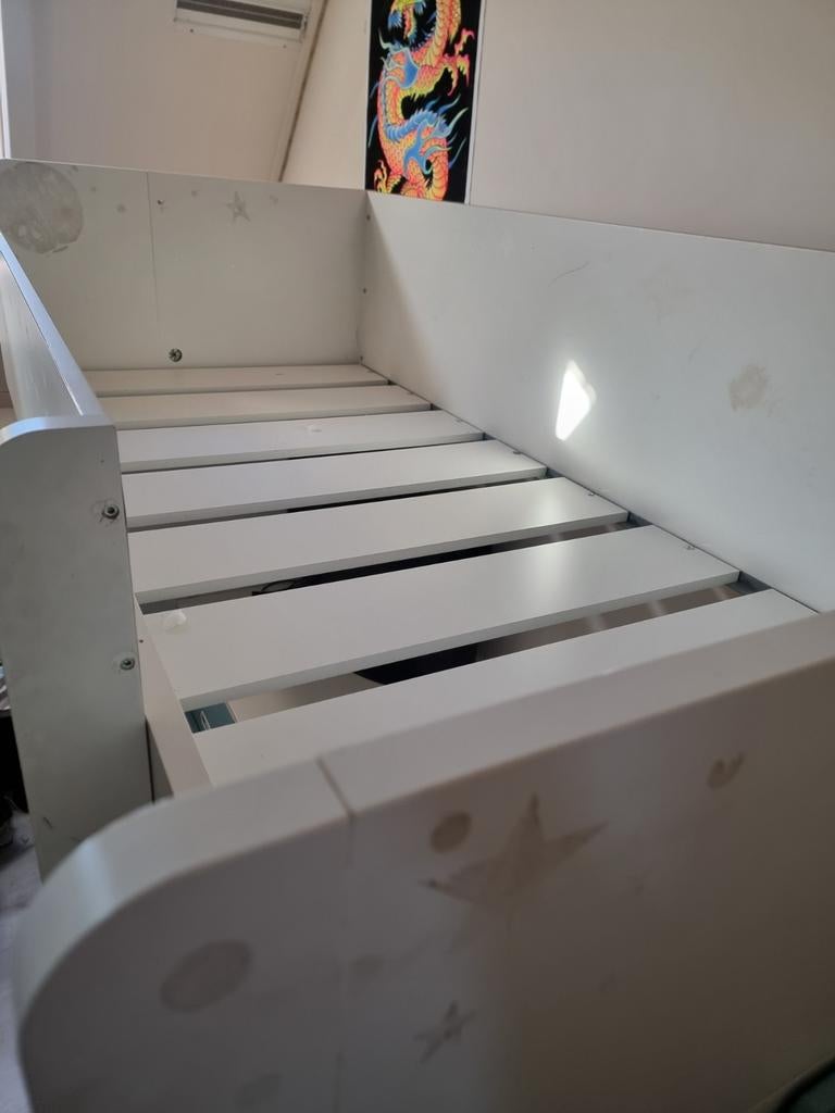 Hoogslaper, Huis en Inrichting, Slaapkamer | Bedden, Ophalen, Gebruikt, 90 cm, Eenpersoons