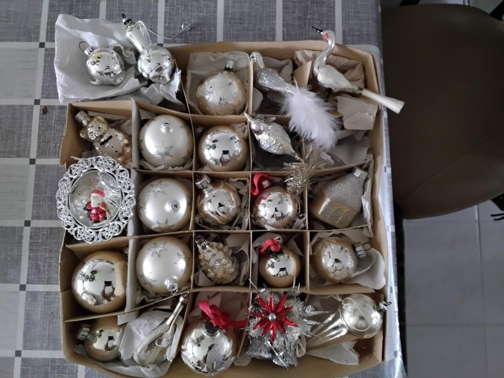 160 Diverse set oude antieke vintage kerstballen ornamenten, Diversen, Kerst, Ophalen