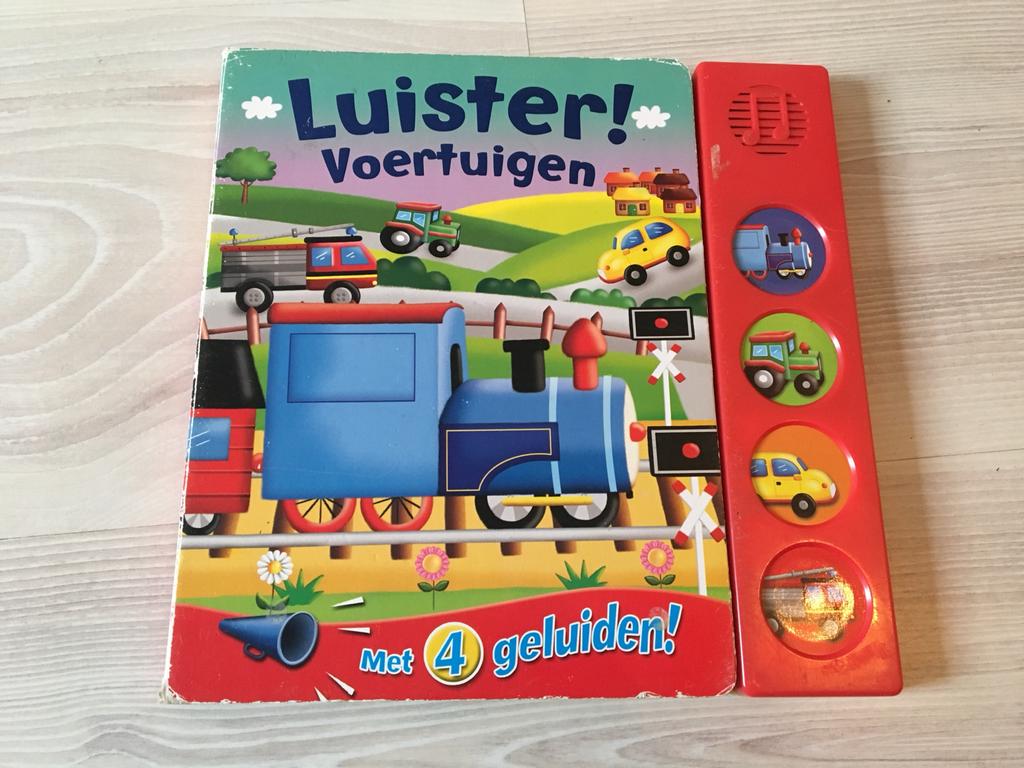 Luister! Voertuigen - Prentenboek met geluiden, Boeken, Kinderboeken | Baby's en Peuters, Gelezen, 1 tot 2 jaar, Uitklap-, Voel- of Ontdekboek