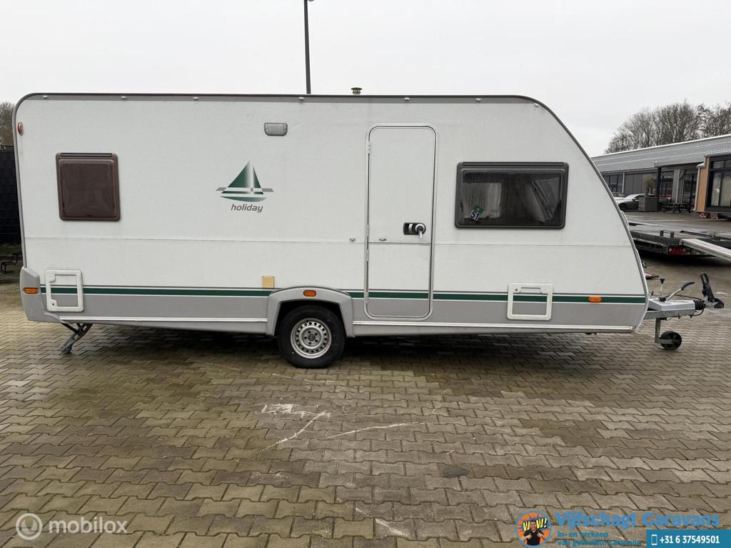 Eifelland Holiday 500 TF incl voortent en luifel, Caravans en Kamperen, Caravans, 7 tot 8 meter, Bedrijf, Eifelland, Tot en met 4
