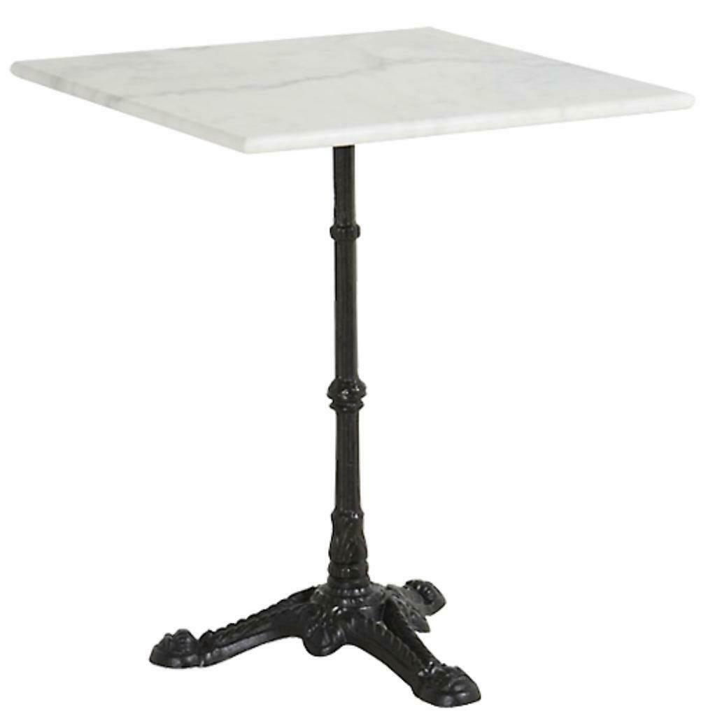 Vierkante marmer tafel met gietijzer onderstel tafels, Overige materialen, 50 tot 100 cm, Vierkant, Nieuw