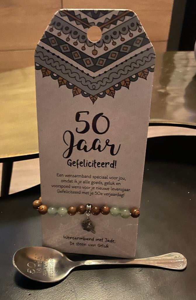 Armband + lepel 50 jaar, Ophalen of Verzenden, Nieuw, Versiering, Abraham of Sarah