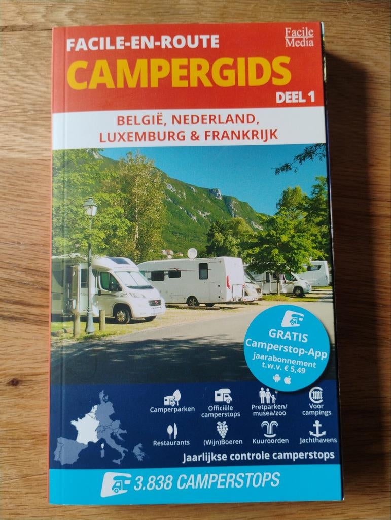 Campergids Facile-en-Route - Benelux & Frankrijk, Boeken, Reisgidsen, Overige merken, Europa, Ophalen of Verzenden, Zo goed als nieuw