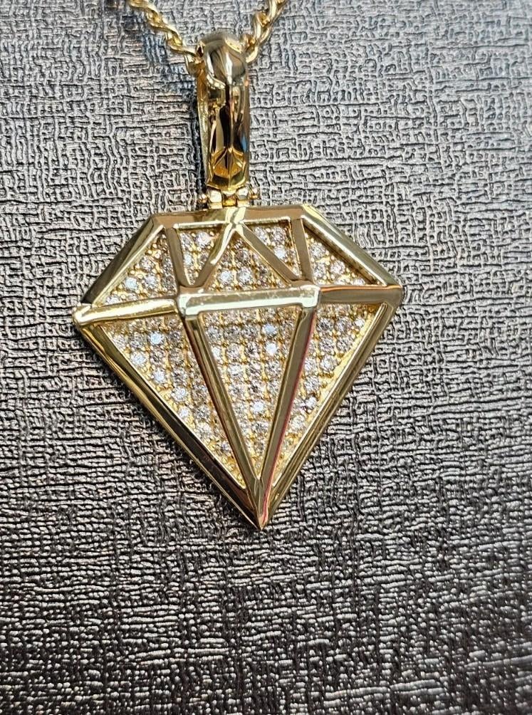 Prachtige 14k gouden hanger Diamant form