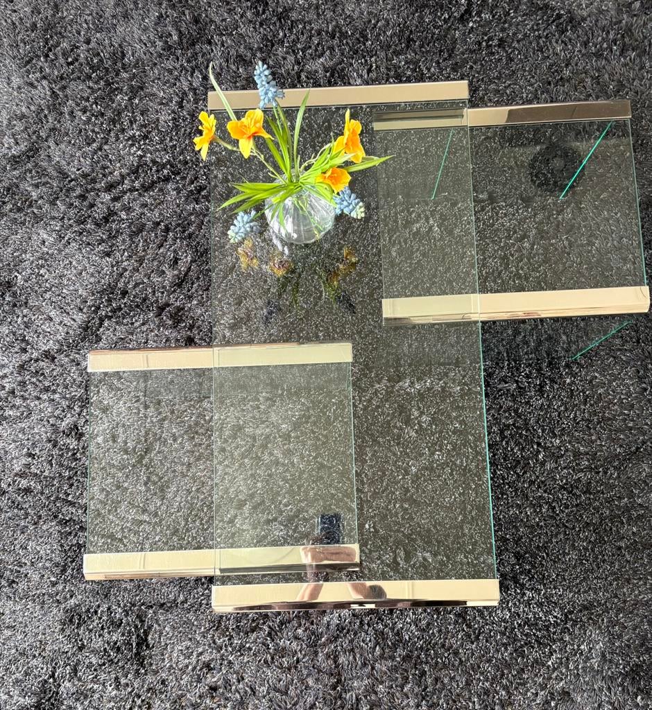 Galotti & Radice salontafel set 3 delig vintage jaren 80, Ophalen, Gebruikt, 50 tot 100 cm, Design