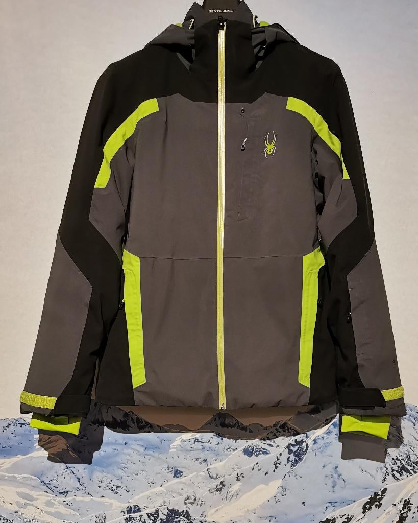 Spyder Copper GTX Jacket, S/48, Zwart/grijs/groen, Gore-Tex, Ophalen of Verzenden, Spyder, Jack, Gedragen