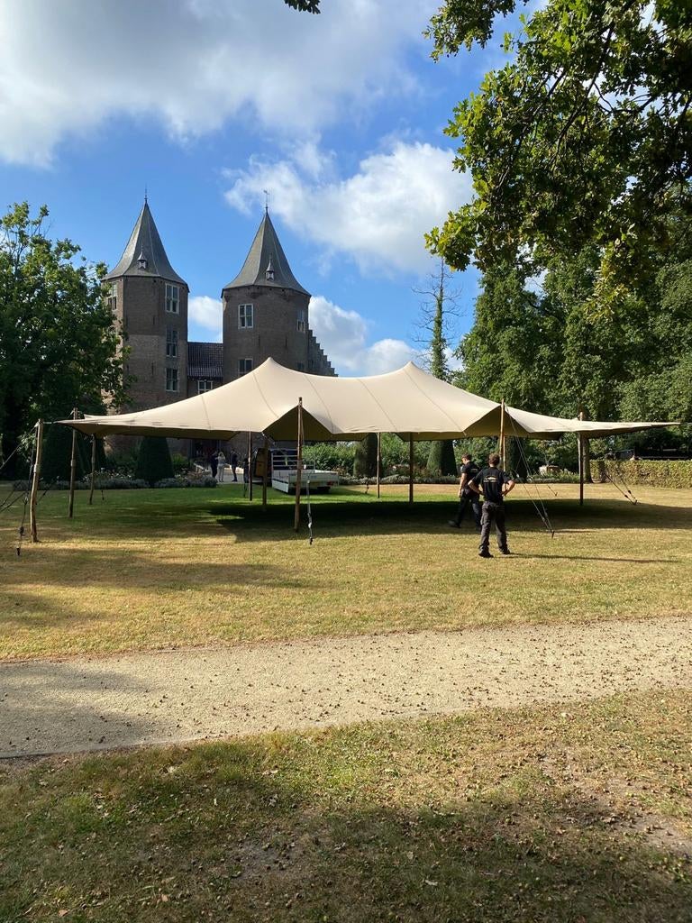 Luxe sfeervolle stretchtent 15x20m, Overige typen, 6 meter of meer, Nieuw, 8 meter of meer
