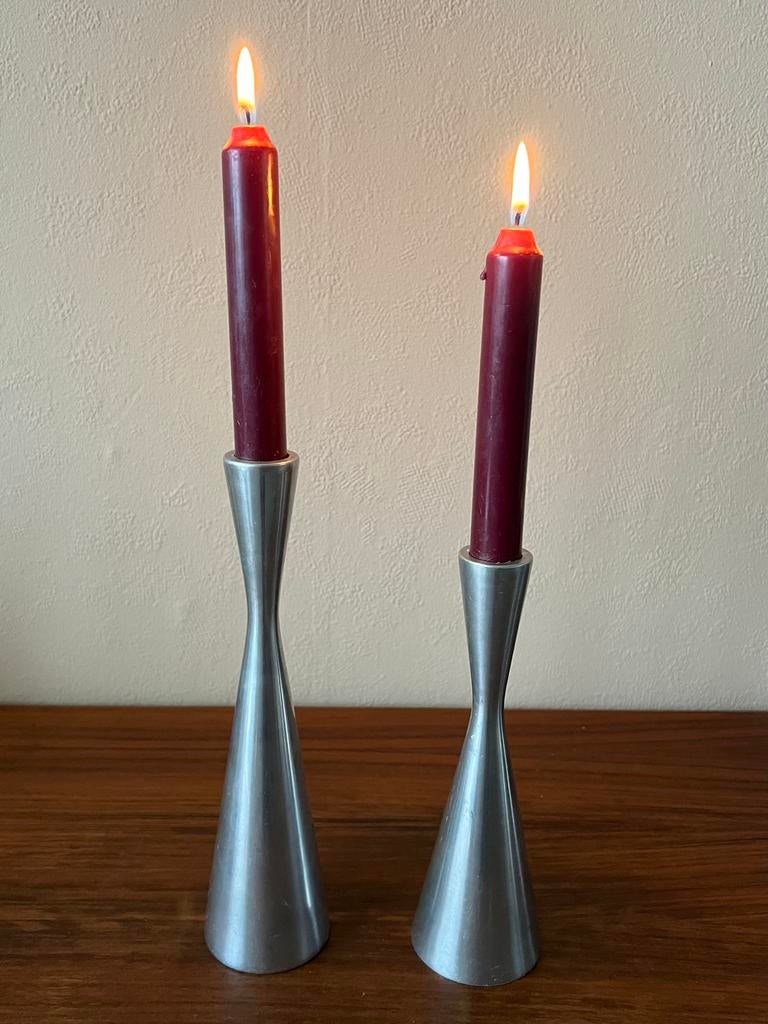 Set van 2 vintage Ikea kaarsenhouder Erika Pekkari zandloper, Ophalen of Verzenden, Minder dan 25 cm