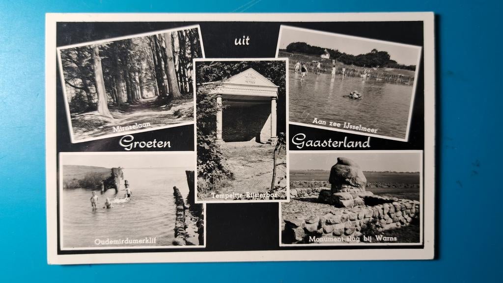 Gaasterland vijfluik 1957, Ophalen of Verzenden, 1940 tot 1960, Gelopen, Friesland
