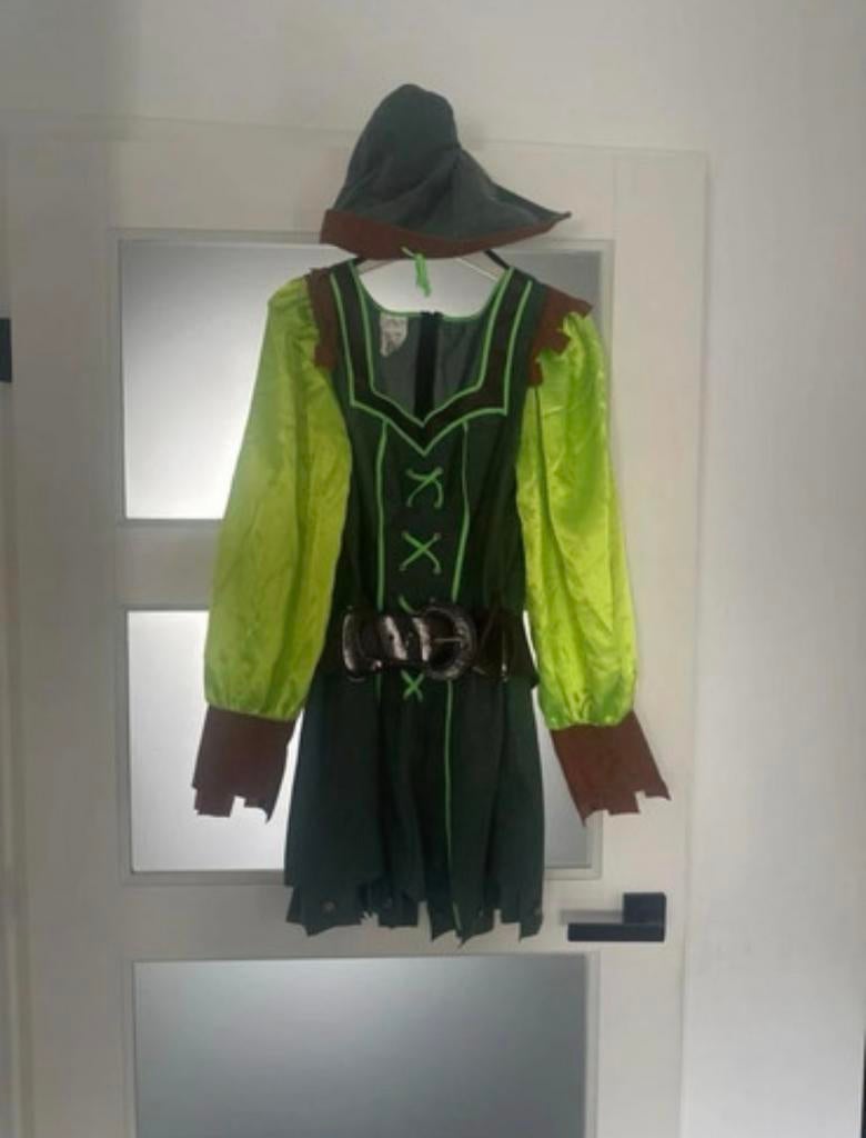Robin Hood Kostuum Carnaval - Maat XS, Carnaval, Ophalen of Verzenden, Zo goed als nieuw, Kleding