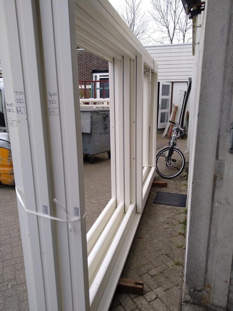 2 x Hardhout schuifpui met 1 schuifdeur 2 vakken, Doe-het-zelf en Verbouw, Ophalen, Nieuw, Buitendeur, Schuifdeur
