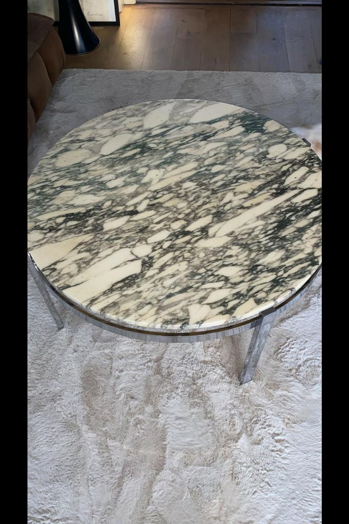 Prachtige design salontafel zeldzaam arabescato marmer, Ophalen of Verzenden, Zo goed als nieuw, Rond, 50 tot 100 cm