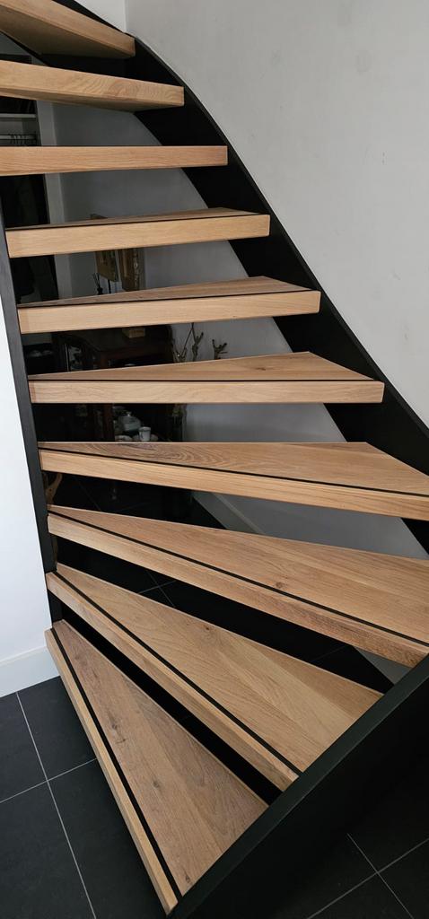 Eiken traprenovatie + montage eiken open trap renovatie, Ophalen, Nieuw