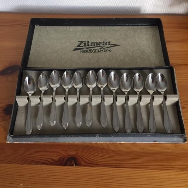 12 advocaatlepeltjes van Zilmeta Gero, Antiek en Kunst, Antiek | Bestek, Verzenden