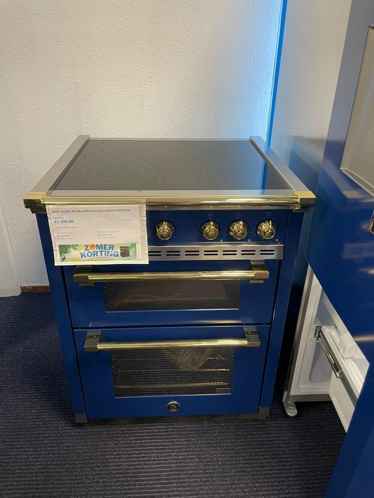 Foto 7 van STEEL Amerikaanse koelkast en inductie fornuis set blauwgoud