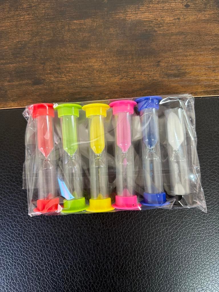 Zandloper Setje - 6 Stuks - Verschillende Tijden, Ophalen of Verzenden, Nieuw, Analoog, Overige typen