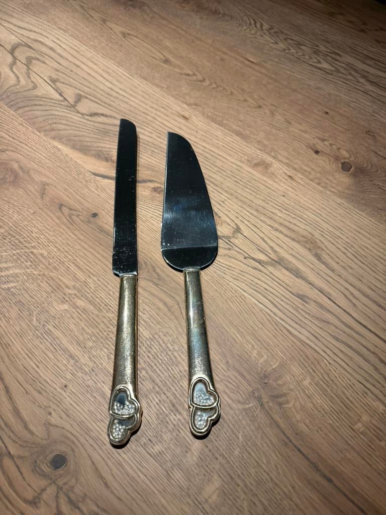 Taartschep en mes, Ophalen of Verzenden, Rvs of Chroom